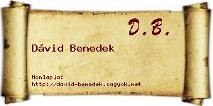 Dávid Benedek névjegykártya