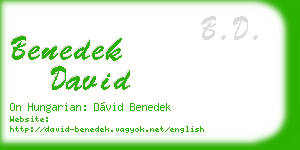 benedek david business card