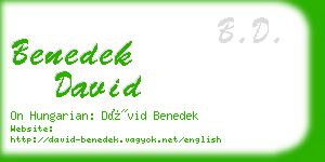 benedek david business card